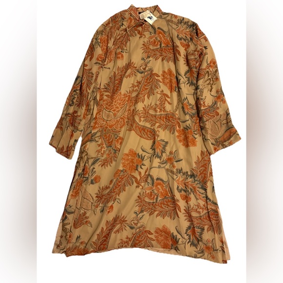 Vintage Ralph Lauren Collection Silk Kimono Tunic Dress Kaftan Floral Runway 90s - Picture 12 of 16